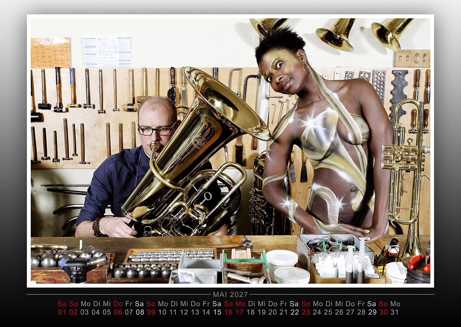 Kalender 2027: Farbkörper - Bodypainting Variationen