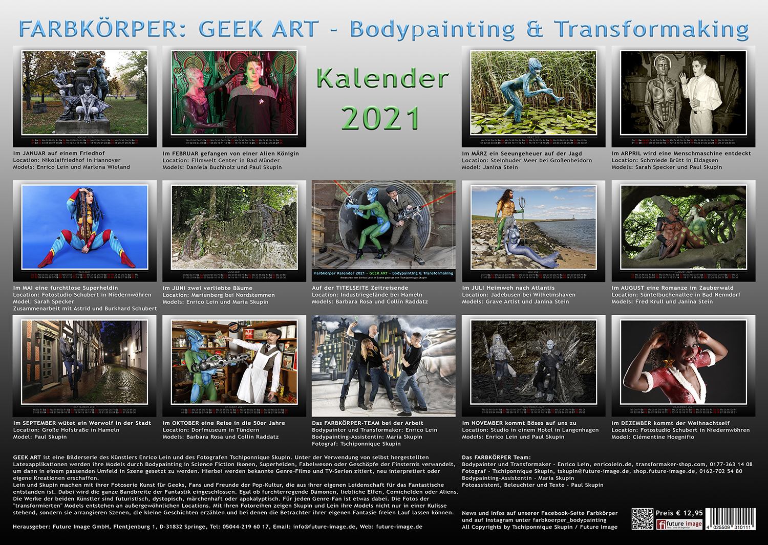 Kalender 2021: Farbkörper - Geek Art - Bodypainting & Transformaking Kalender 2021: Farbkörper - Geek Art - Bodypainting & Transformaking